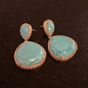 Kendra Scott Penny Drop Turquoise & Gold Earrings